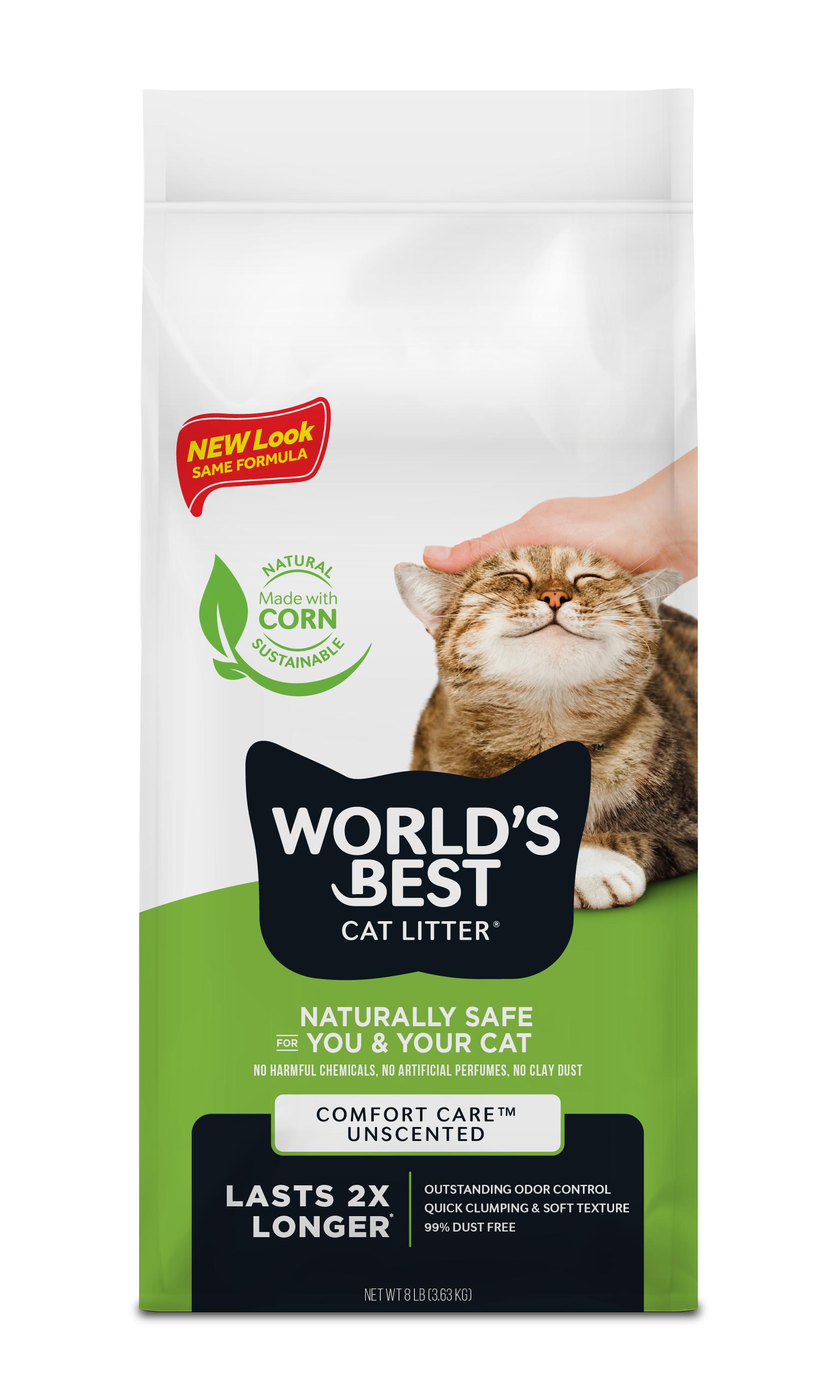 World's Best Comfort Care Unscented Clumping Cat Litter, 8-lb