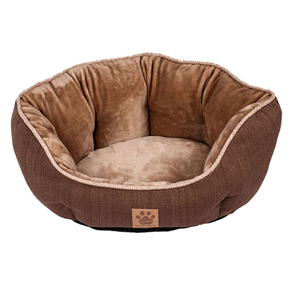 Precision SnooZZy Rustic Elegance Clamshell Pet Bed, Brown, 19x17x-in