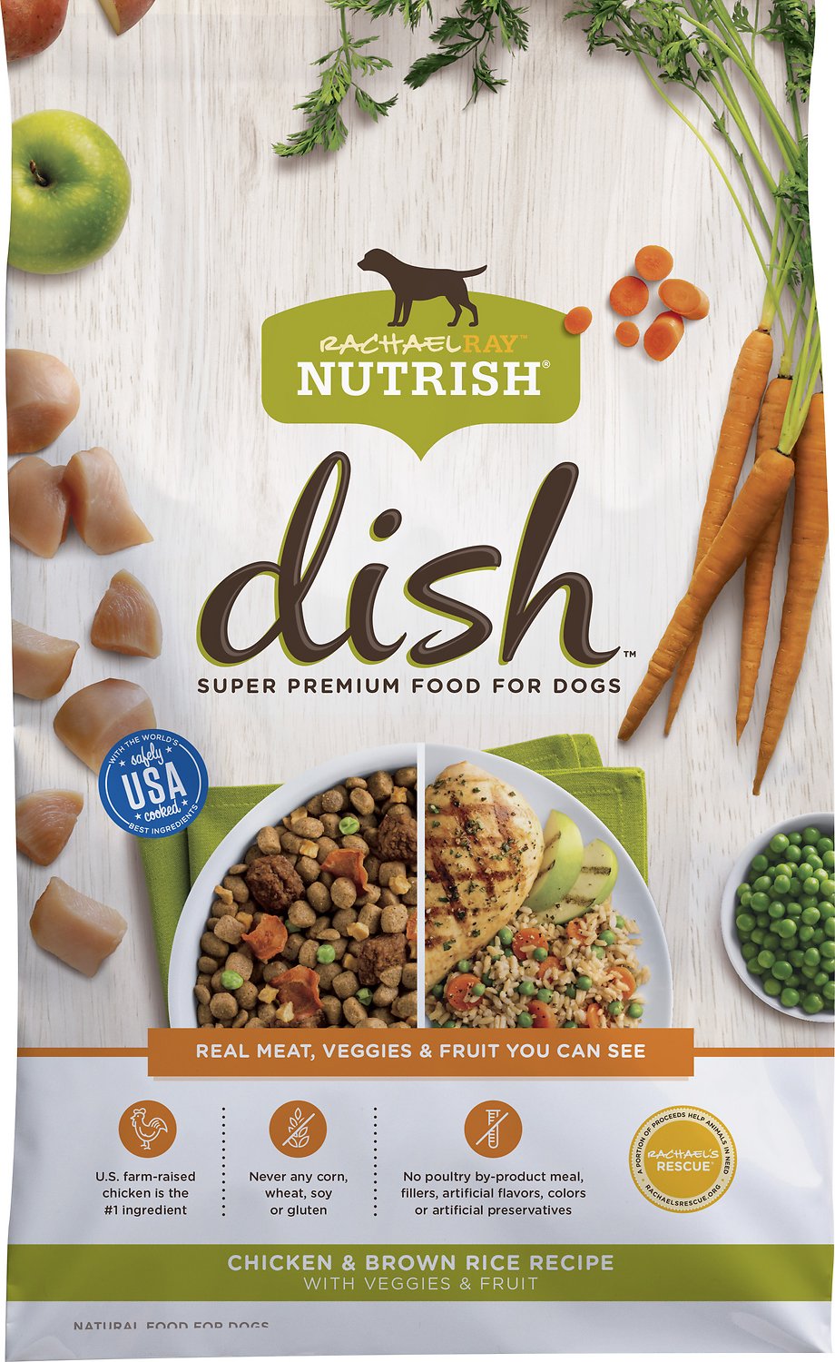 Rachael Ray Nutrish Dish Natural Chicken & Brown Rice Recipe Dry Dog Food