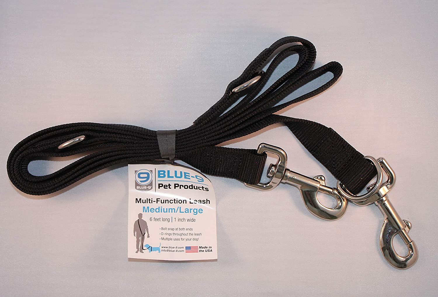 Blue-9 Multi-Function Dog Leash, Black, Medium/Large