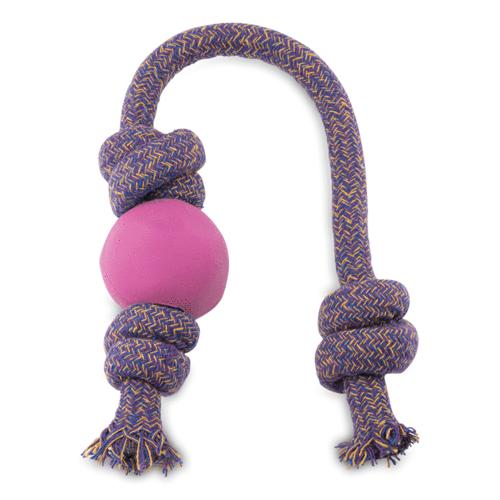 Beco Ball on Rope Dog Toy, Pink