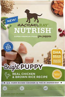 Rachael Ray Nutrish Bright Puppy Natural Real Chicken & Brown Rice Recipe Dry Dog Food, 14-lb