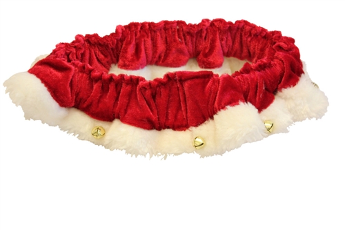 Huxley & Kent Holiday Scrunchy Santa Ruff with Bells Dog Costume, Red