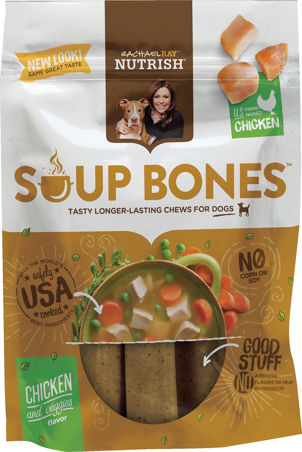 Rachael Ray Nutrish Soup Bones Chicken & Veggies Flavor Chews Dog Treats