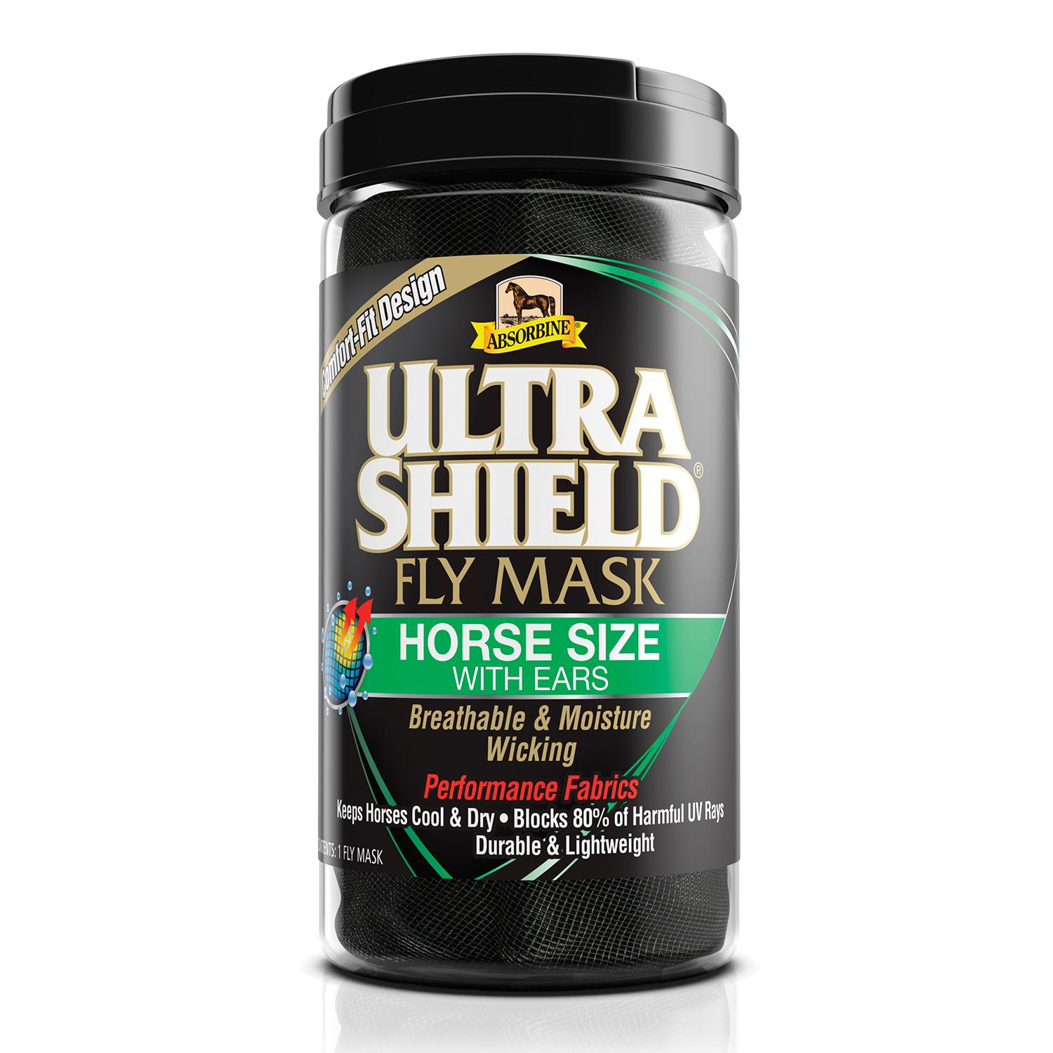 Absorbine UltraShield Fly Mask Horse Size with Ear Coverage