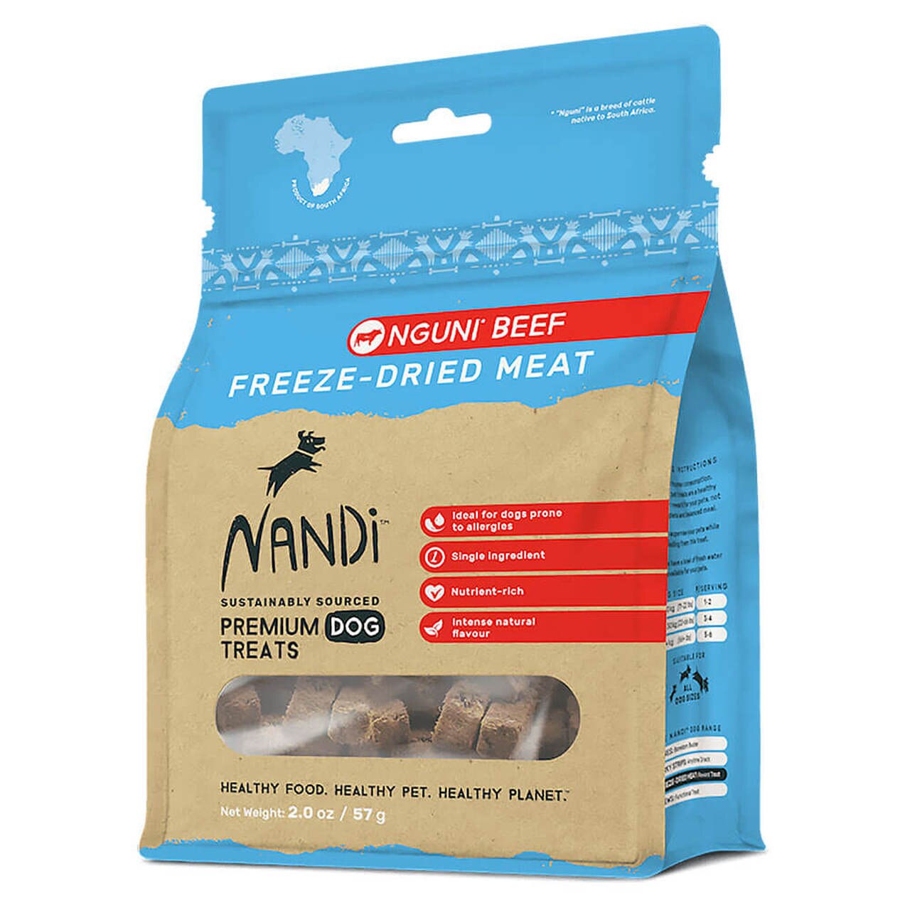 Nandi Nguni Beef Freeze-Dried Dog Treats, 2-oz (Size: 2-oz)