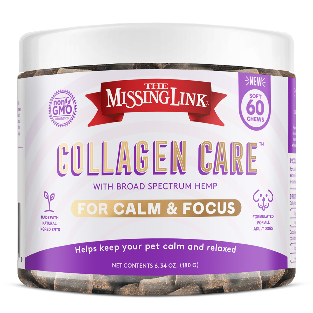The Missing Link Collagen Care for Calm & Focus Soft Chews, 60-ct (Size: 60-ct)