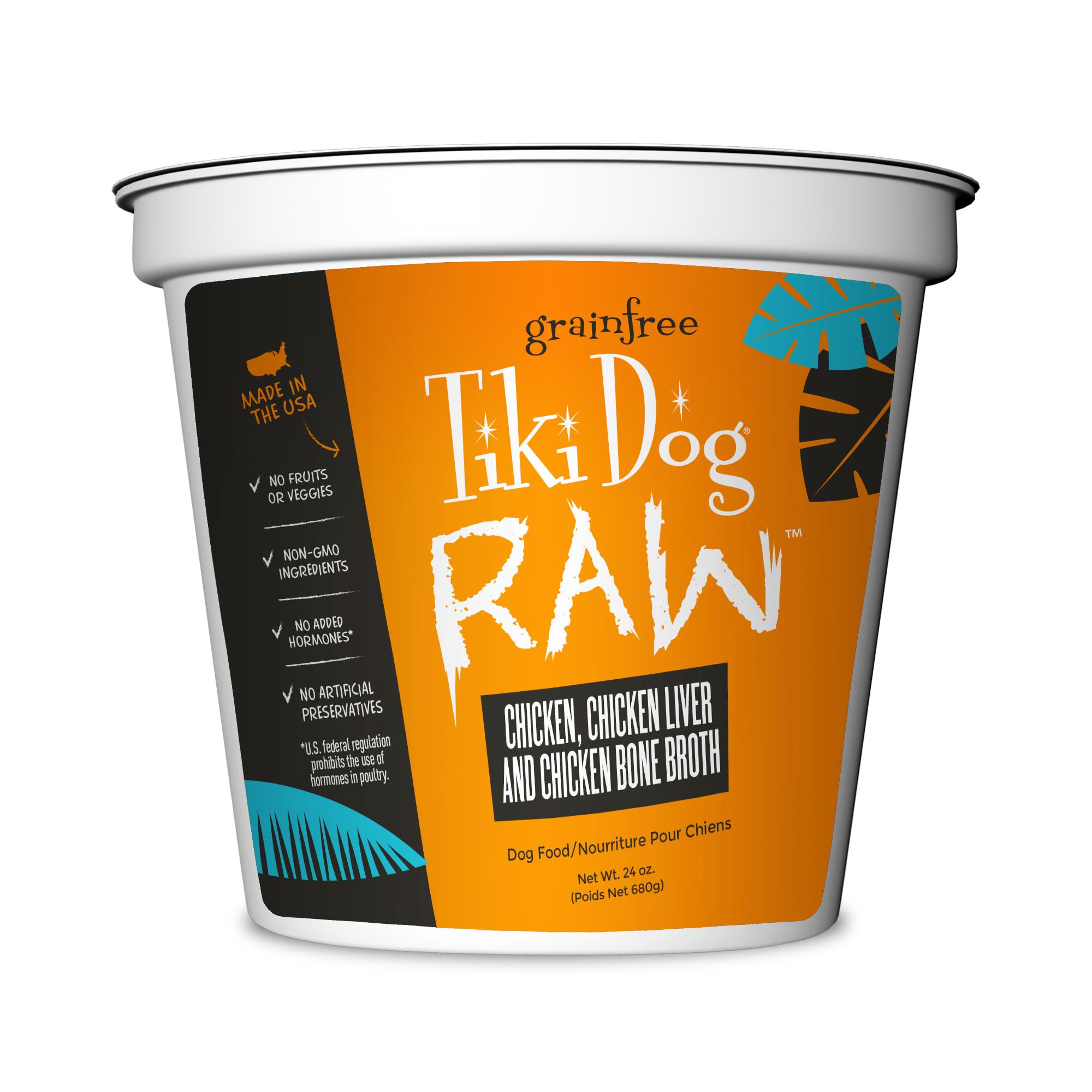 Tiki Dog Raw Chicken, Chicken Liver & Chicken Bone Broth Frozen Dog Food