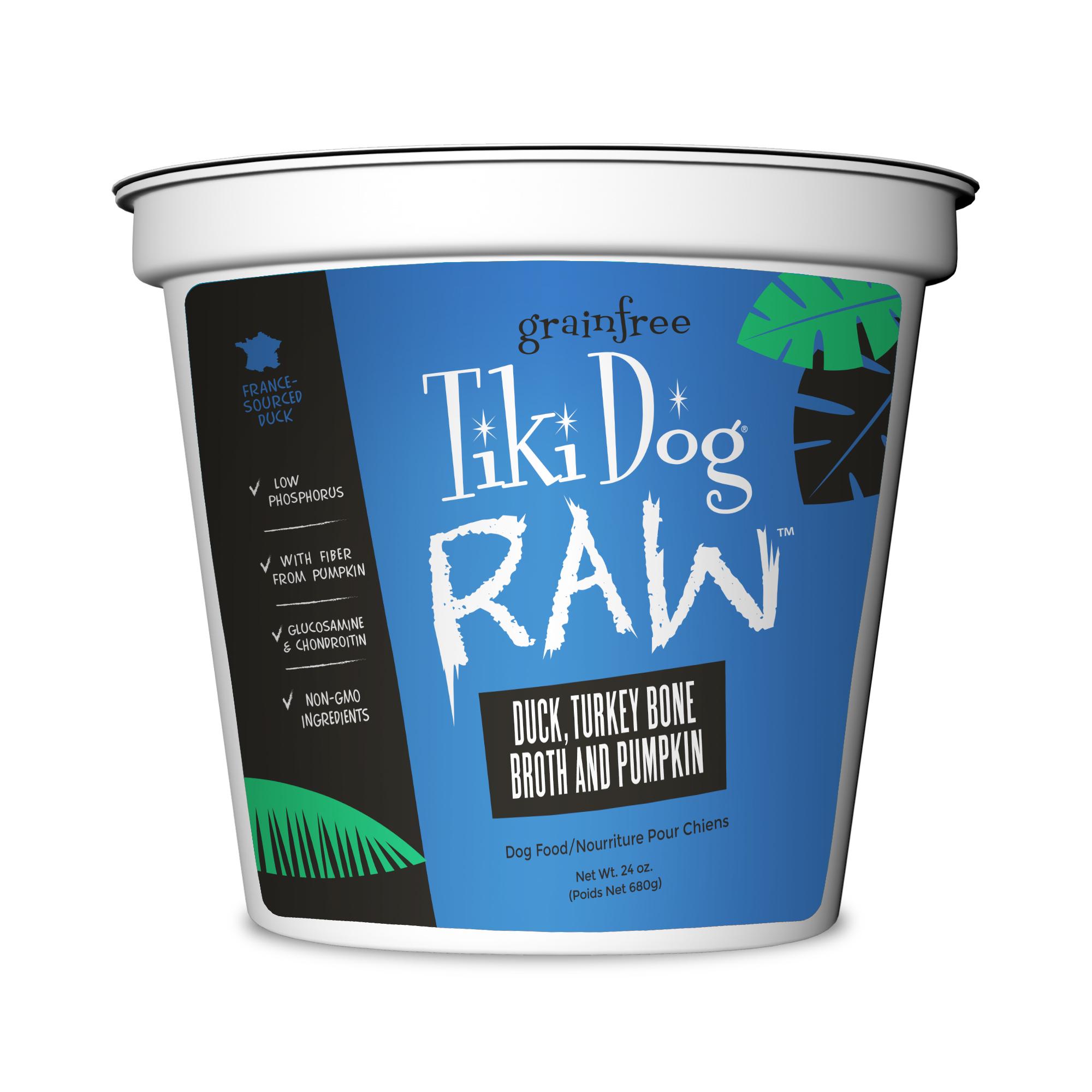 Tiki Dog Raw Duck, Turkey Bone Broth & Pumpkin Frozen Dog Food