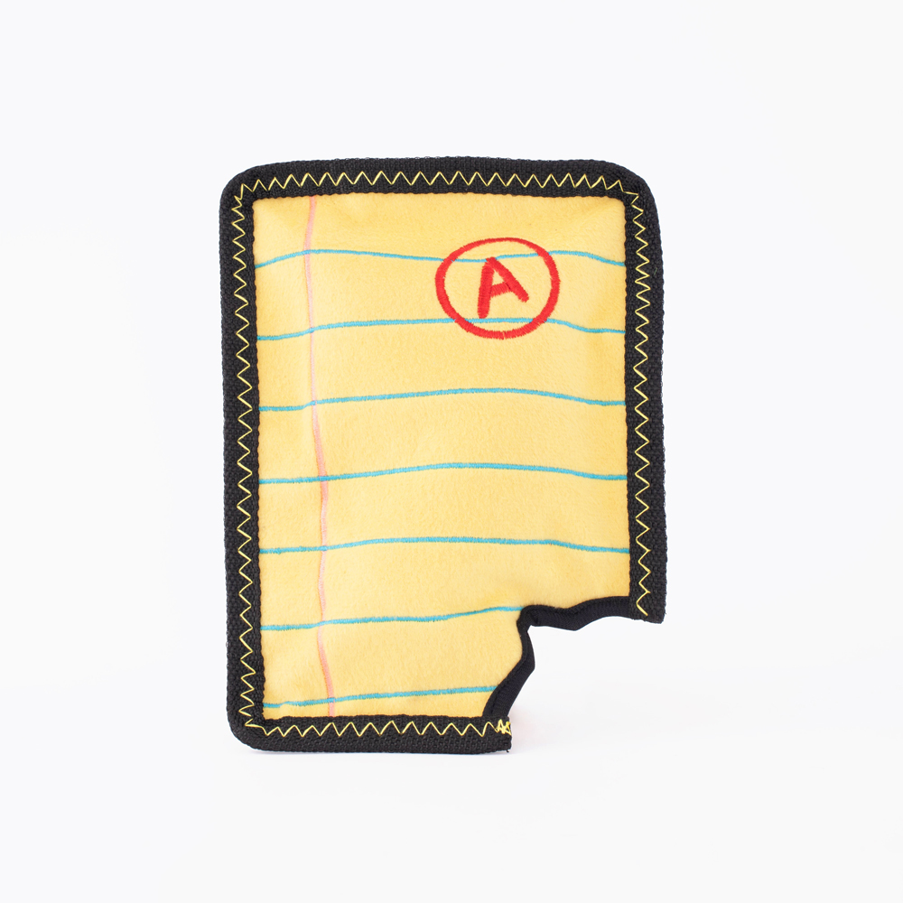 ZippyPaws Z-Stitch Yellow Notepad Dog Toy