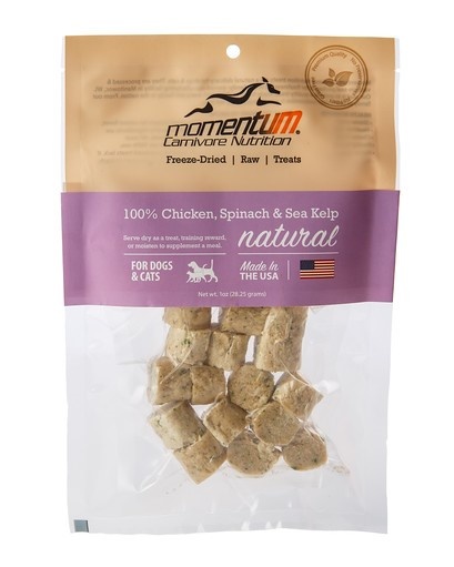 Momentum Carnivore Nutrition Chicken, Spinach & Sea Kelp Freeze-Dried Dog & Cat Treats