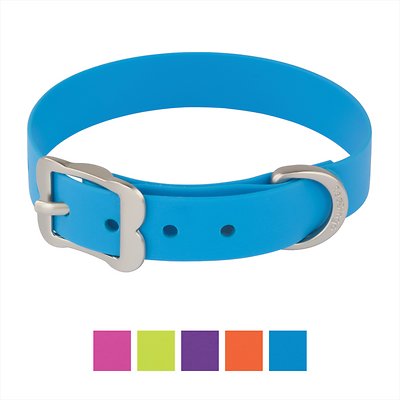 Red Dingo Vivid PVC Dog Collar, Blue, Small
