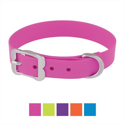 Red Dingo Vivid PVC Dog Collar, Hot Pink, X-Large