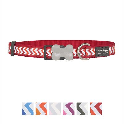 Red Dingo Reflective Ziggy Dog Collar, Red, X-Small