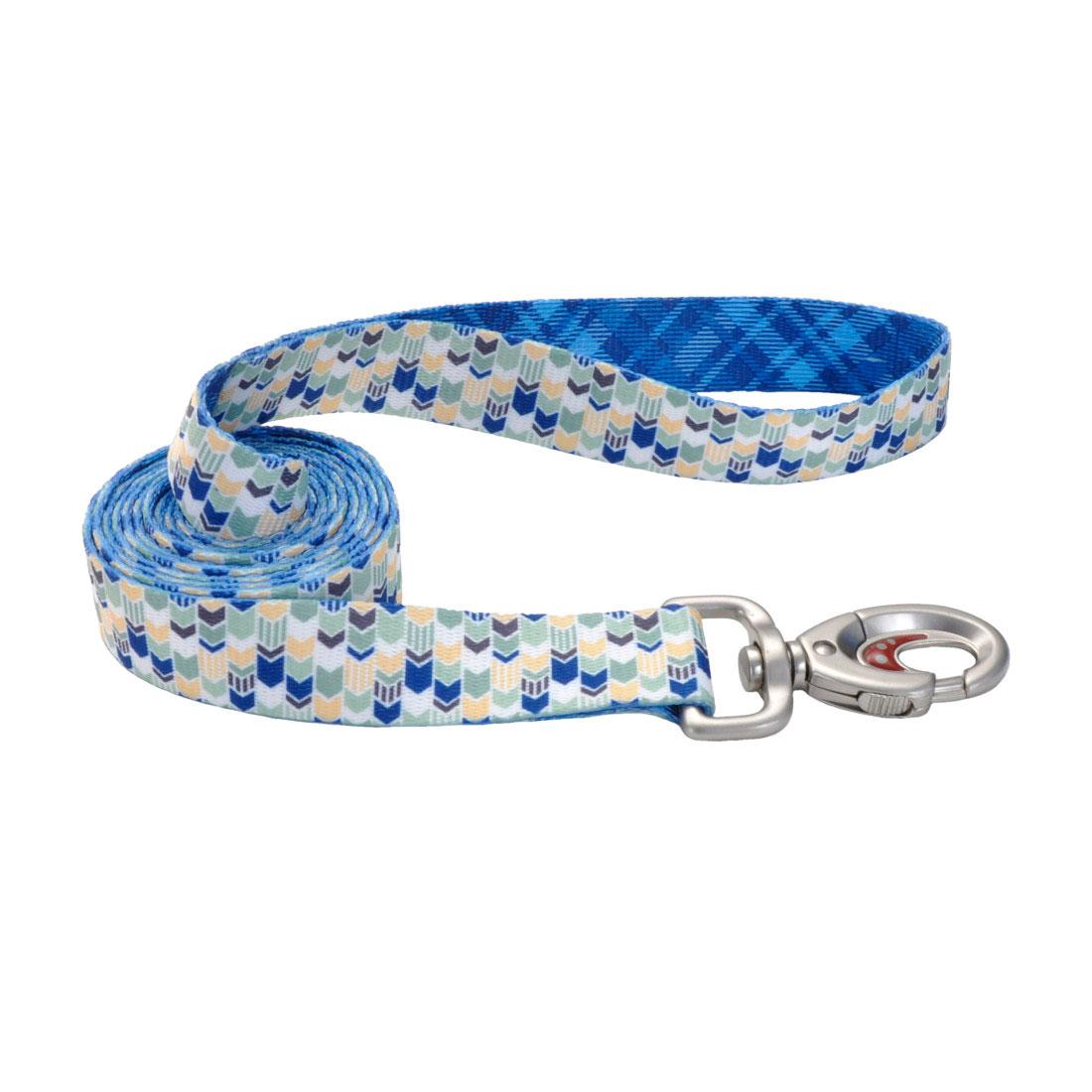 Sublime Dog Leash, Green Yellow/Navy Chevrons, 1-in x 6-ft