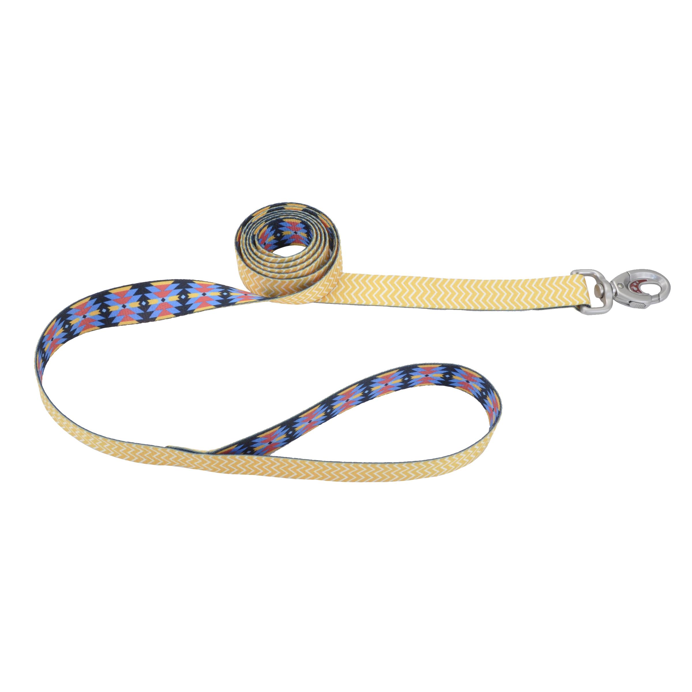 Sublime Dog Leash, Yellow Chevron Aztec