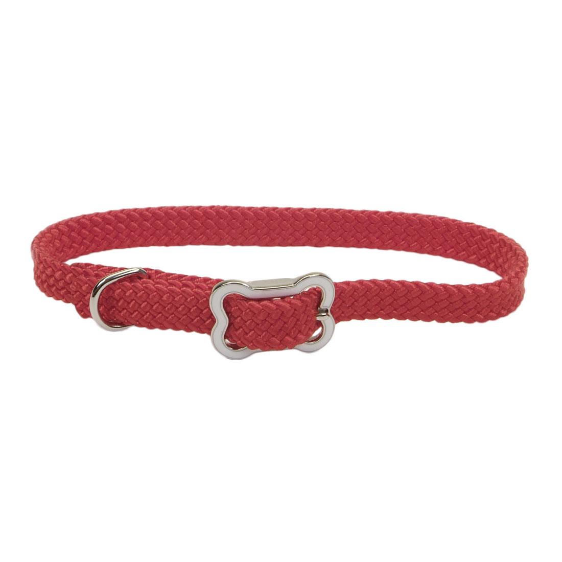 Sunburst Collar with Bone Buckle for Dogs, Red, 3/8-in x 12-in (**)