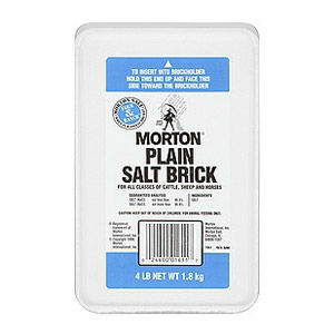 Morton Plain Salt Brick Livestock Supplement, 4-lb