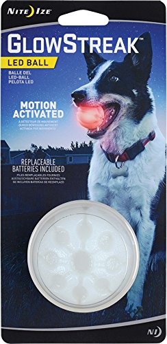 Nite Ize GlowStreak LED Ball Dog Toy, Red