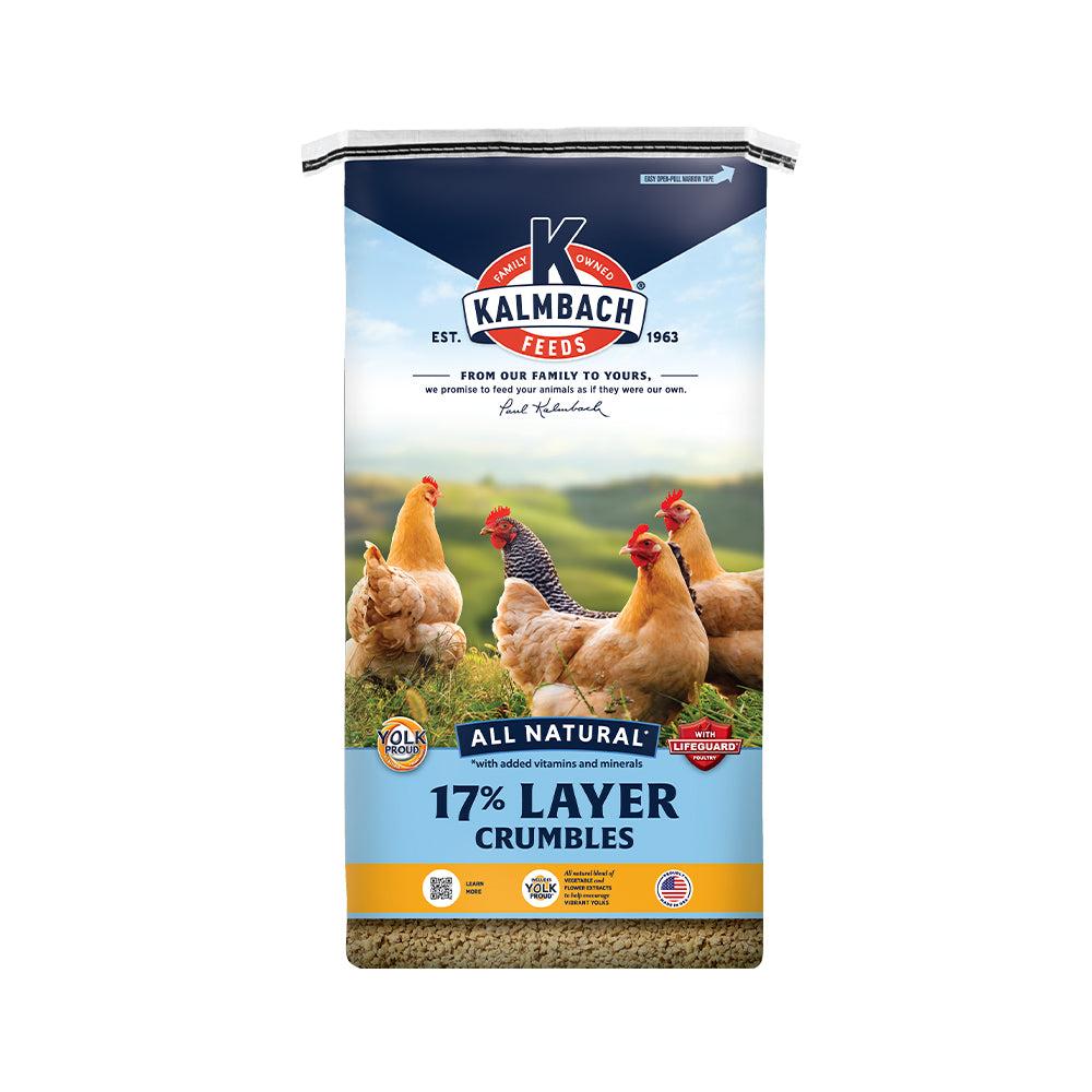 Kalmbach All Natural 17% Layer Crumbles Poultry Feed, 50-lb
