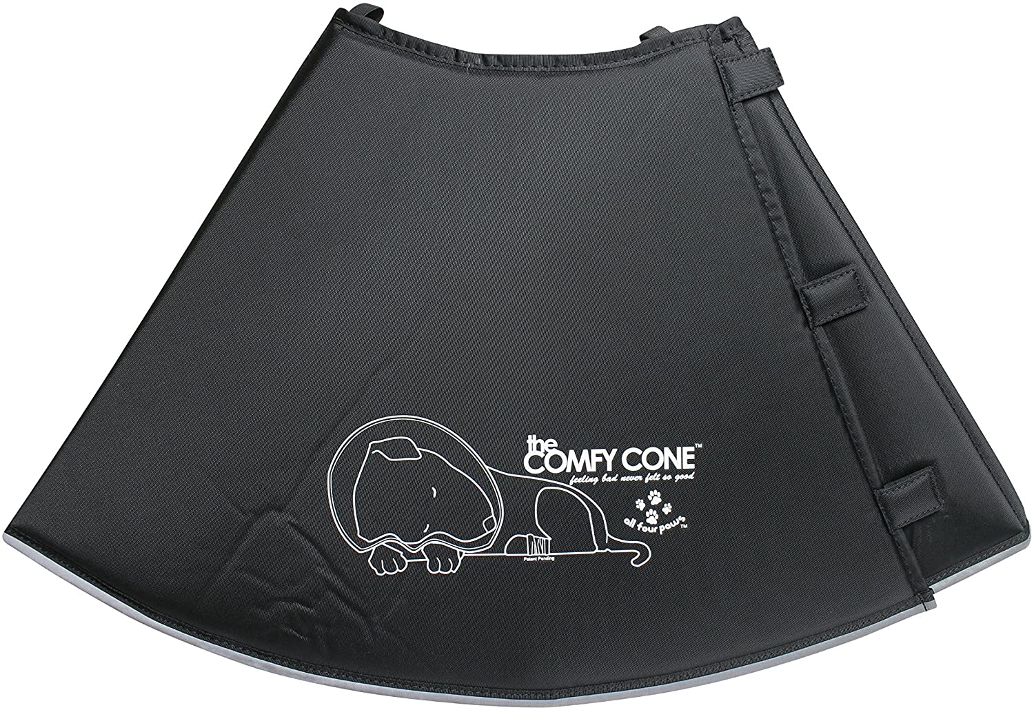 All Four Paws The Comfy Cone Dog Recovery Collar, Black, X-Large