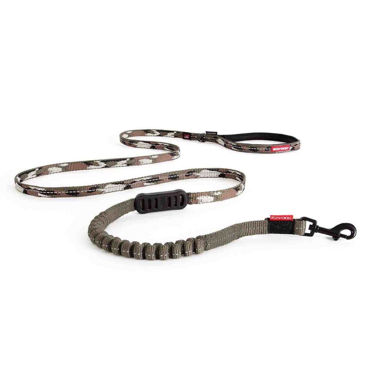 EzyDog Zero Shock Lite Dog Leash, Green Camo, 72-in (Size: 72-in)