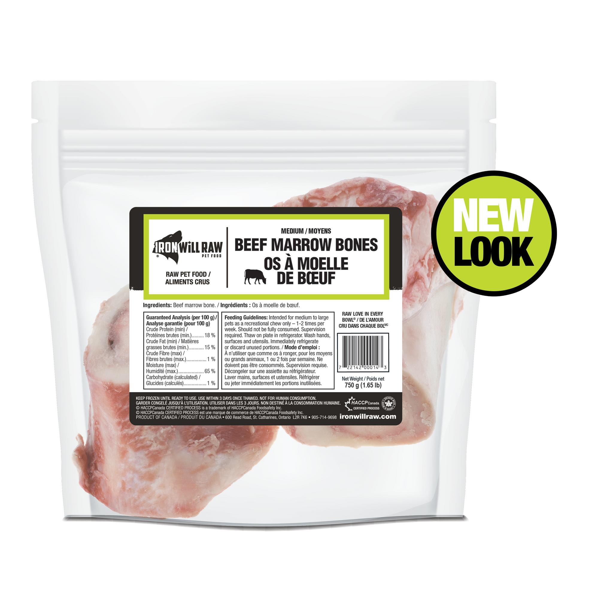 Iron Will Raw Beef Marrow Bones Dog Treats