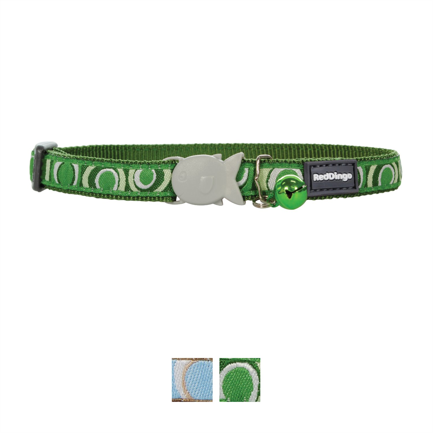 Red Dingo Circadelic Cat Collar, Green