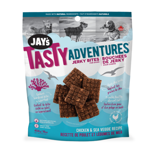 Jay's Chicken & Sea Veggie Jerky Bites Dog Treats, 200-gram