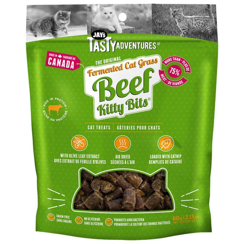 Jay's Fermented Grass Beef Kitty Bits Cat Treats, 60-gram (Size: 60-gram)