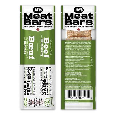 Jay's Meat Bars Grass-Fed Beef & Blueberry Dog Treats