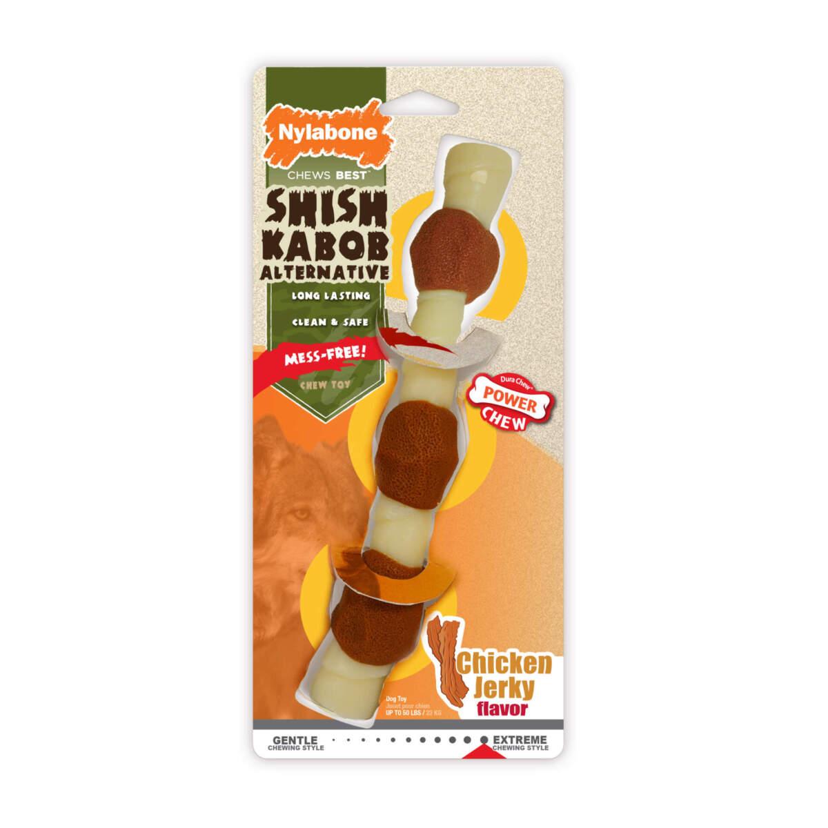 Nylabone Power Chew Shish Kabob Chicken Jerky Flavor Dog Toy, Giant