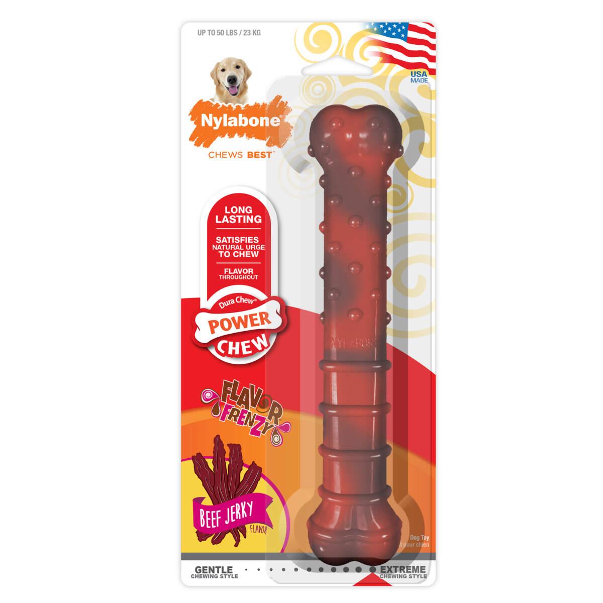 Nylabone Power Chew Beef Jerky Flavor Dog Toy, Giant