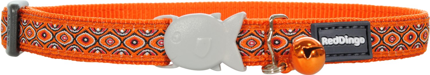 Red Dingo Snake Eyes Cat Collar, Orange