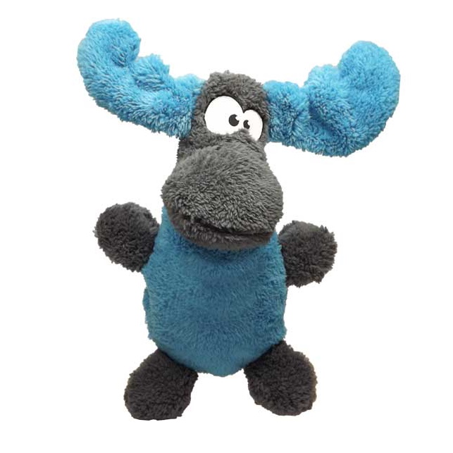 Cycle Dog Duraplush Fuzzies Moose Dog Toy, Blue/Grey