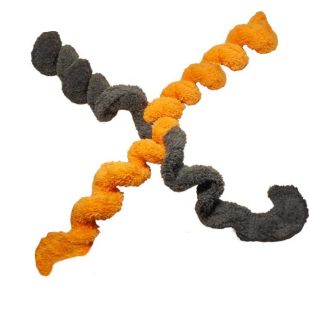 Cycle Dog Duraplush Fuzzies Springy Thing Dog Toy, Orange/Grey
