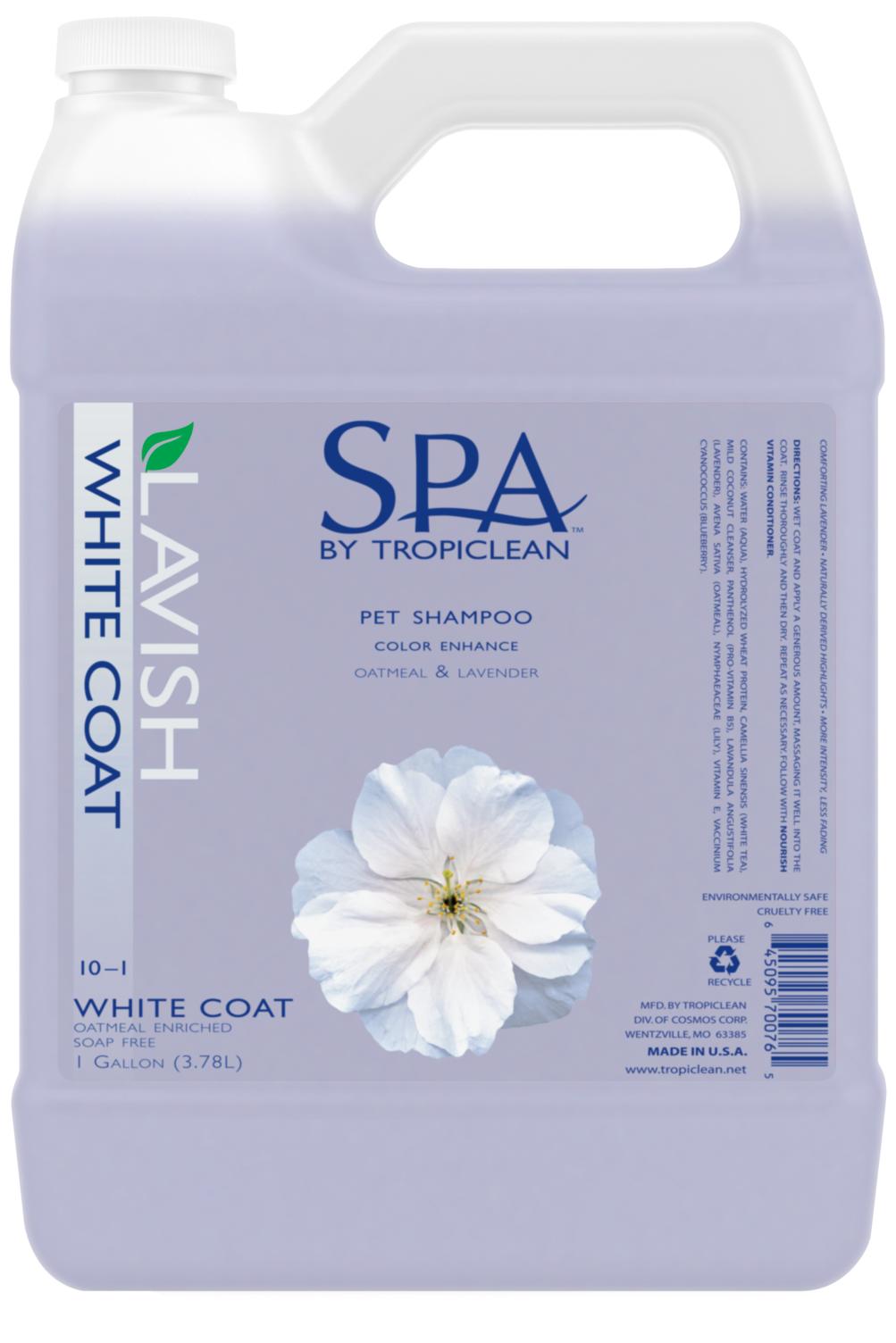 SPA by Tropiclean Lavish White Coat Shampoo for Pets, 1-gal