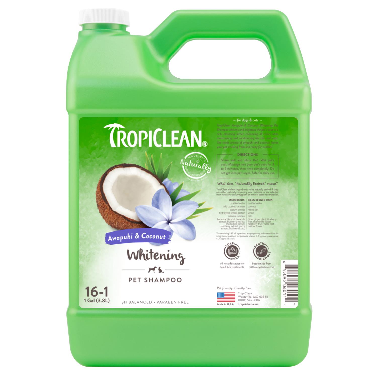 Tropiclean Awapuhi & Coconut Whitening Pet Shampoo, 1-gal