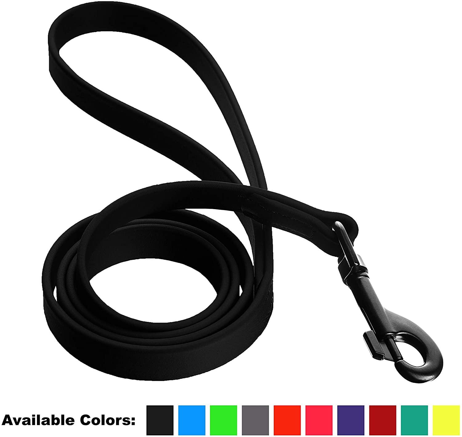 Dogline Biothane Waterproof Dog Leash, Black, 1/2-in x 4-ft