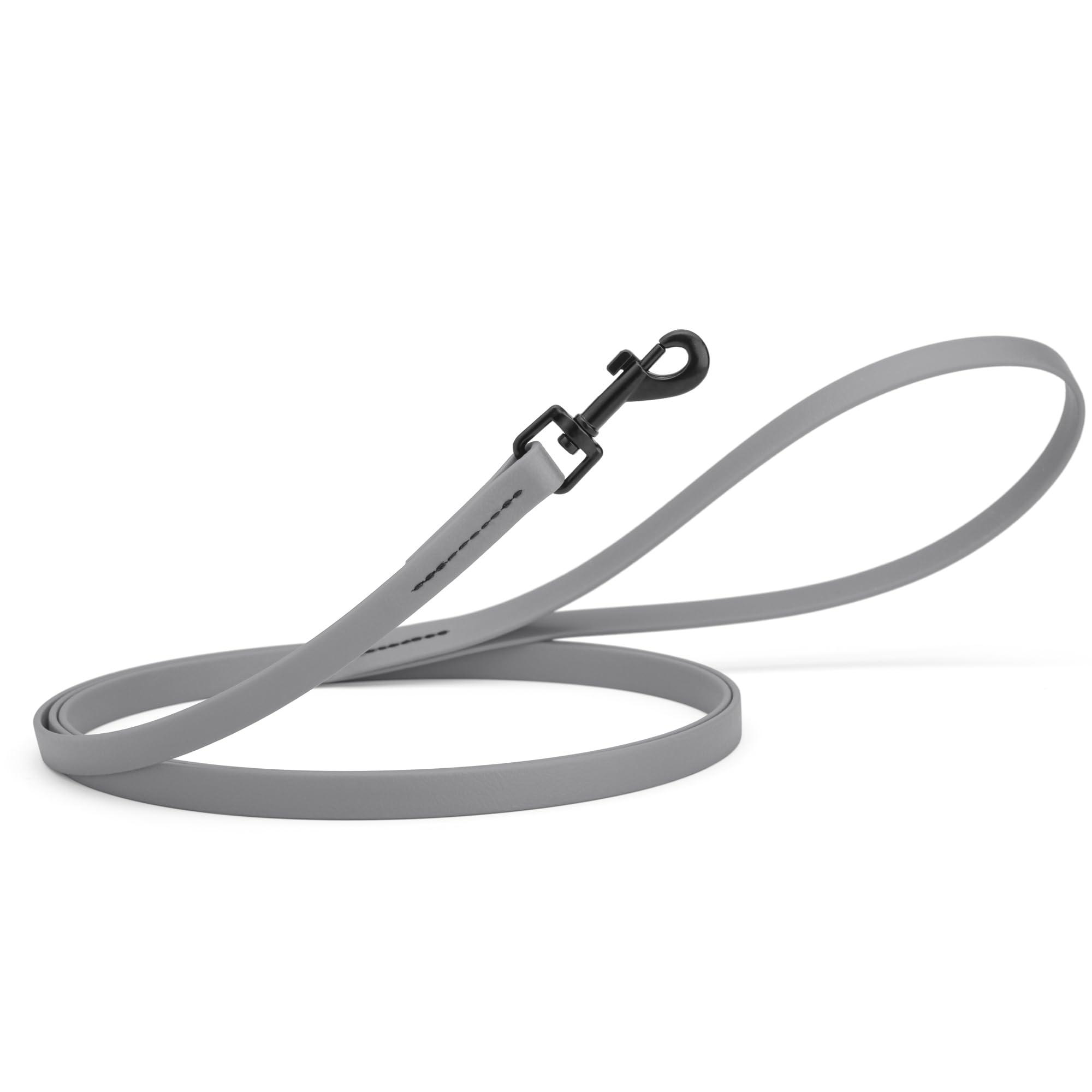 Dogline Biothane Waterproof Dog Leash, Battleship Gray, 1/2-in x 4-ft