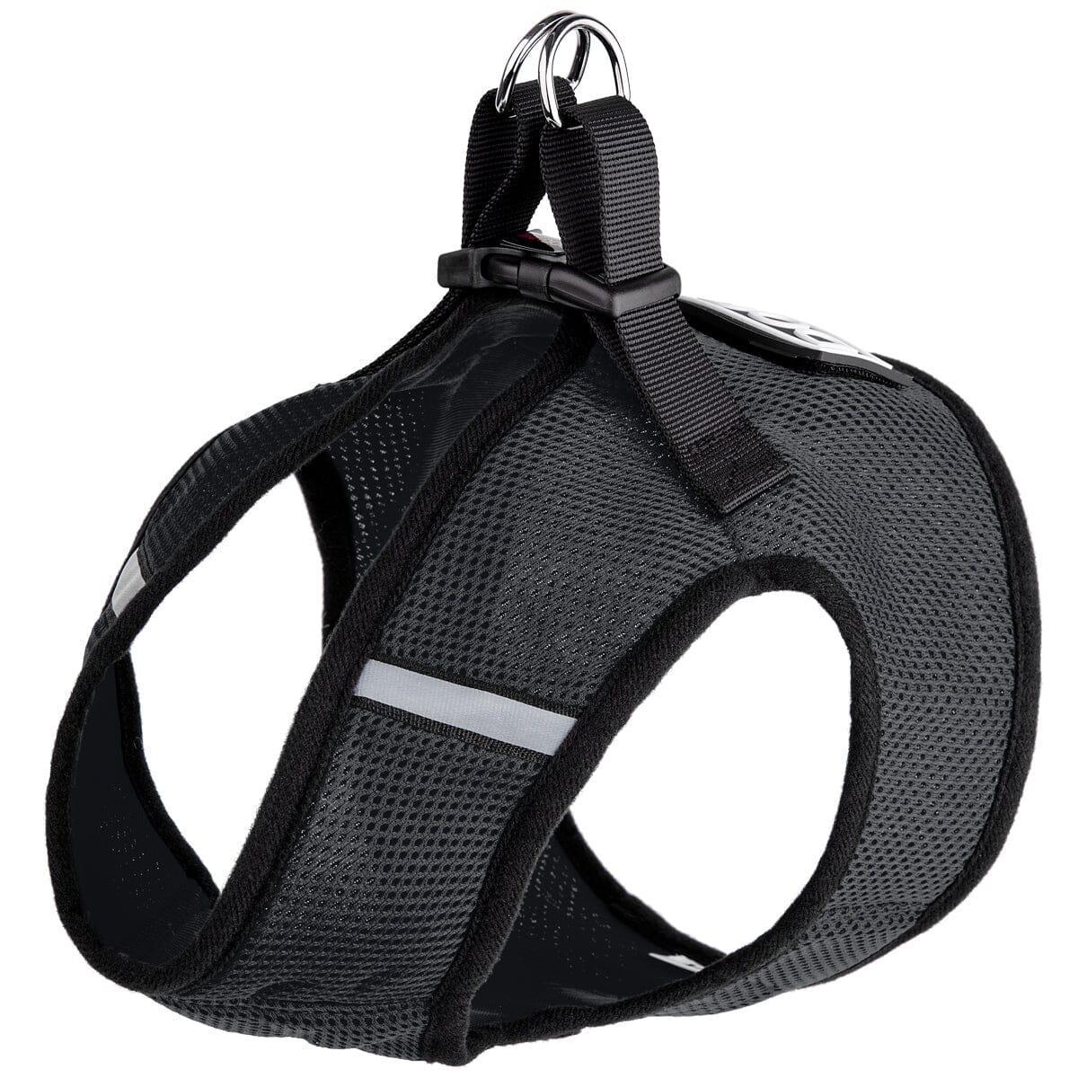 Dogline Boston Nylon Mesh Step-In Dog Harness, Black, 16-18-in