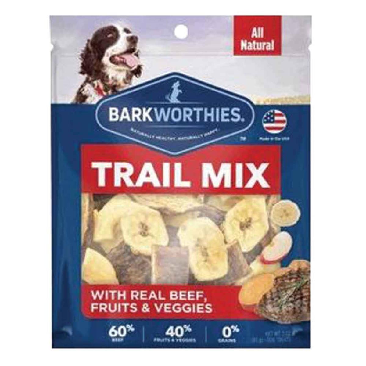 Barkworthies Trail Mix Real Beef, Fruits & Veggies Dog Treats, 3-oz