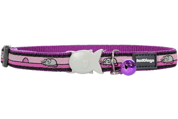 Red Dingo Cat Collar,Mouse House, Purple