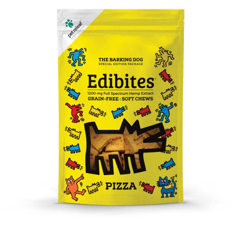 Pet Releaf Edibites Soft Chews Pizza Dog Supplement, 1200mg, 2.25-oz (**)