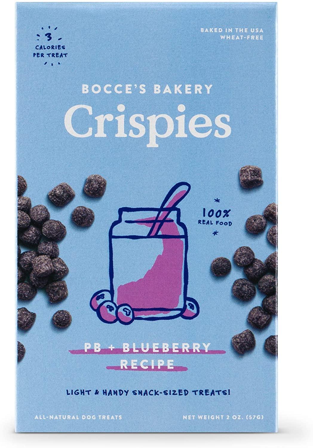 Bocce's Bakery Crispies PB & Blueberry Recipe Dog Treats, 2-oz