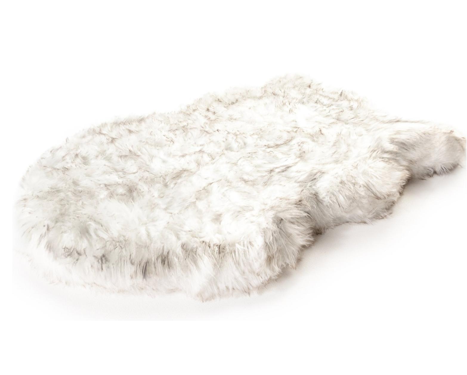 PawBrands PupRug Faux Fur Orthopedic Curve Dog Bed, Charcoal Grey