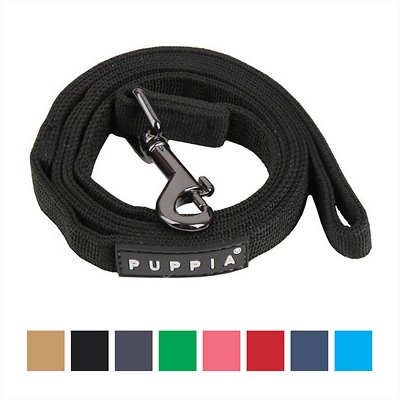 Puppia Two Tone Dog Leash, Black, Large