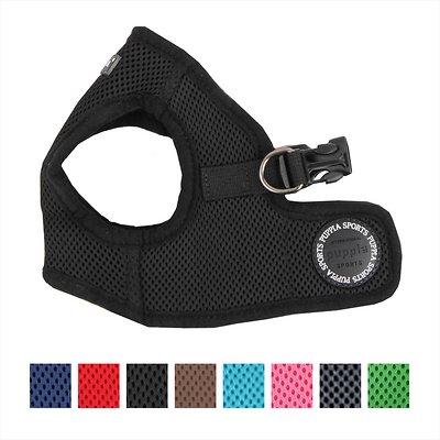 Puppia Soft Vest Dog Harness, Black, X-Small (**)