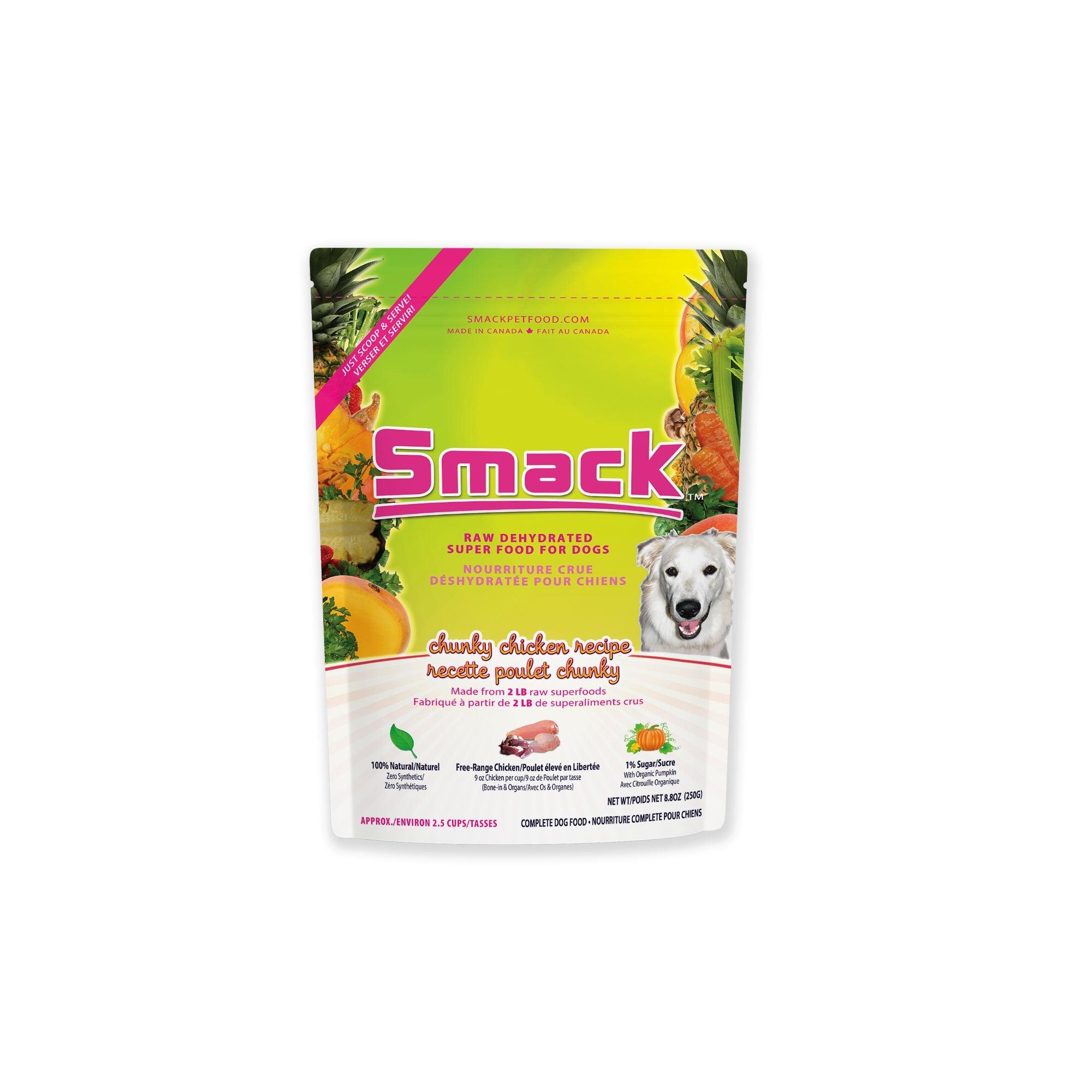Smack Pet Food Chunky Chicken Dehydrated Dog Food, 8.8-oz|250-gram