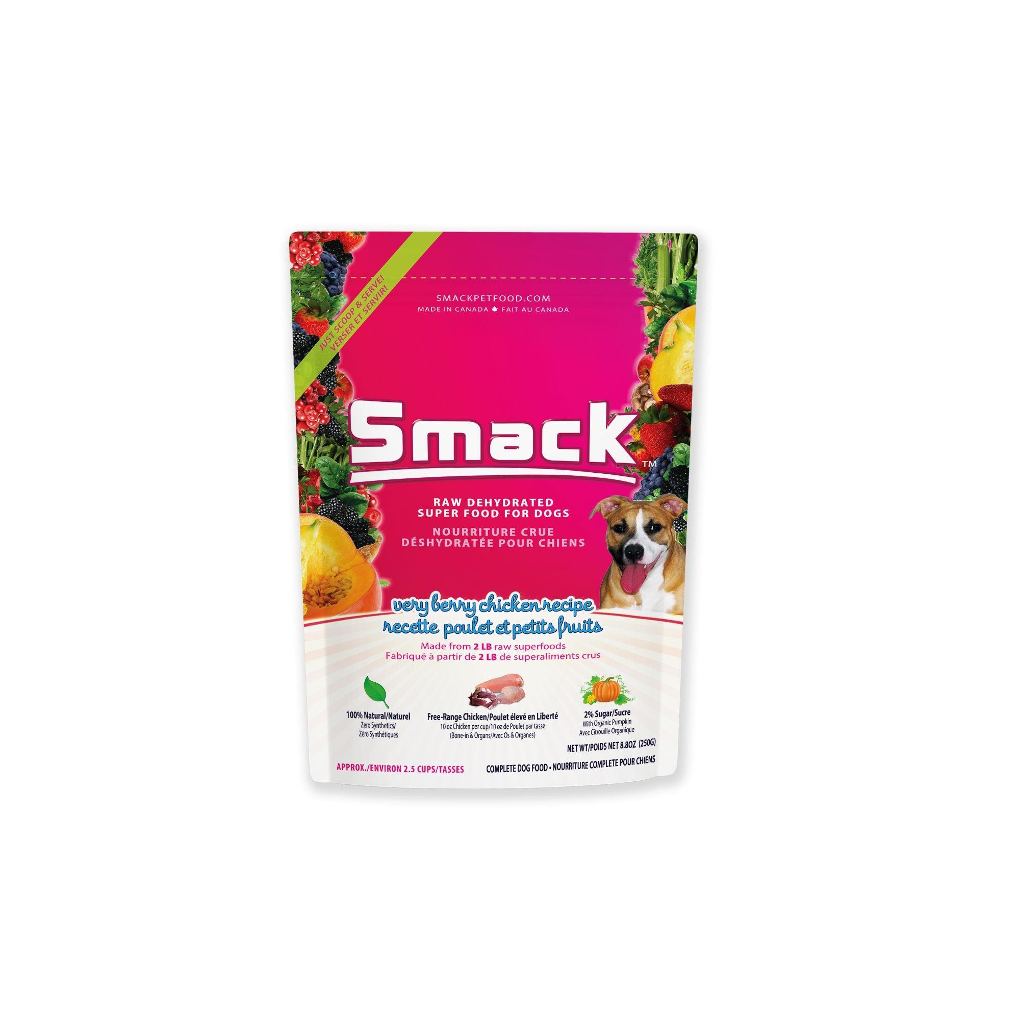 Smack Pet Food Very Berry Chicken Dehydrated Dog Food, 8.8-oz|250-gram